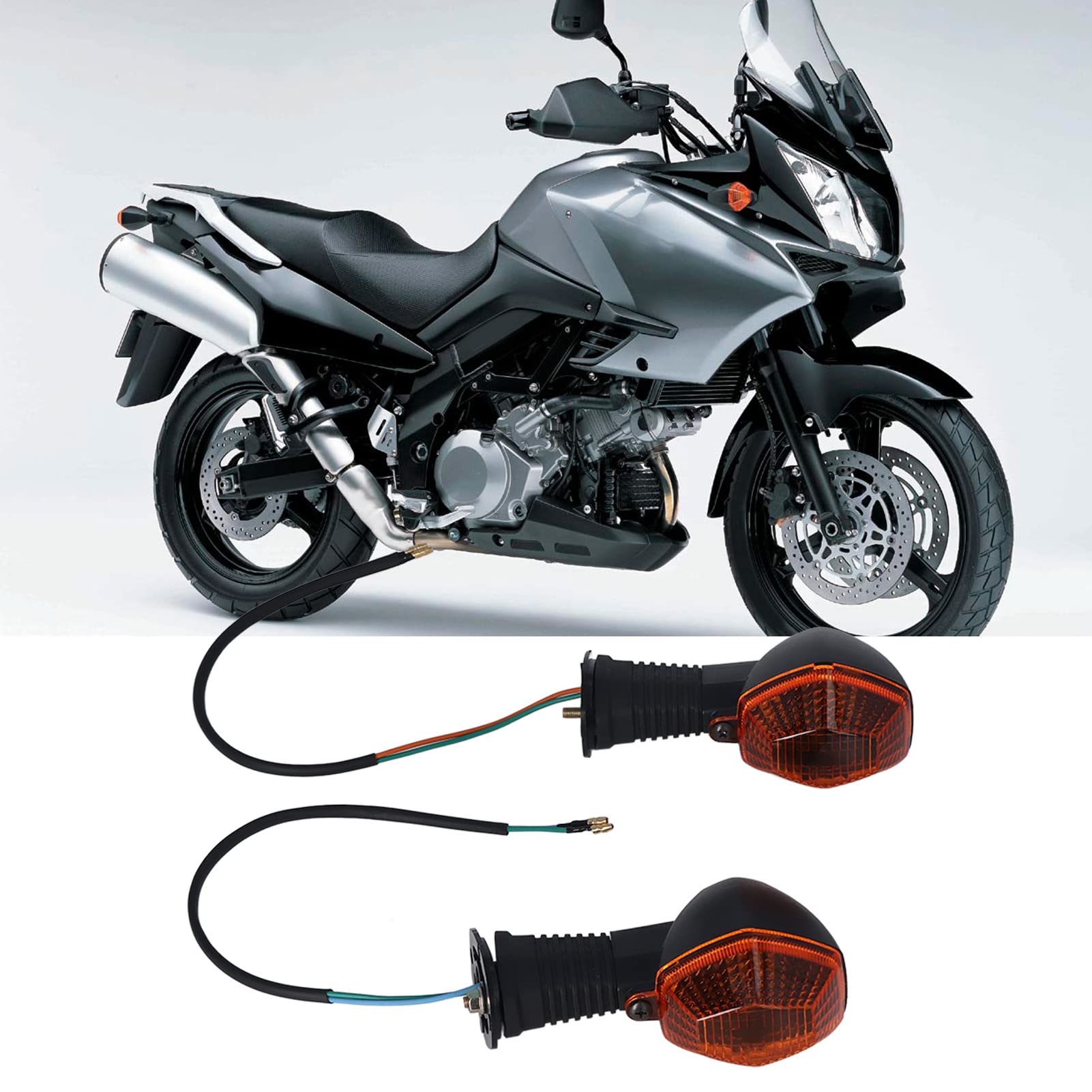 Tbest Lente degli Indicatori di Direzione, Sinistra Destra Anteriore Indicatori di Direzione Spia Lampada Sostituzione del Coperchio Dell'alloggiamento Dell'obiettivo per DL 1000 V‑Strom(Giallo