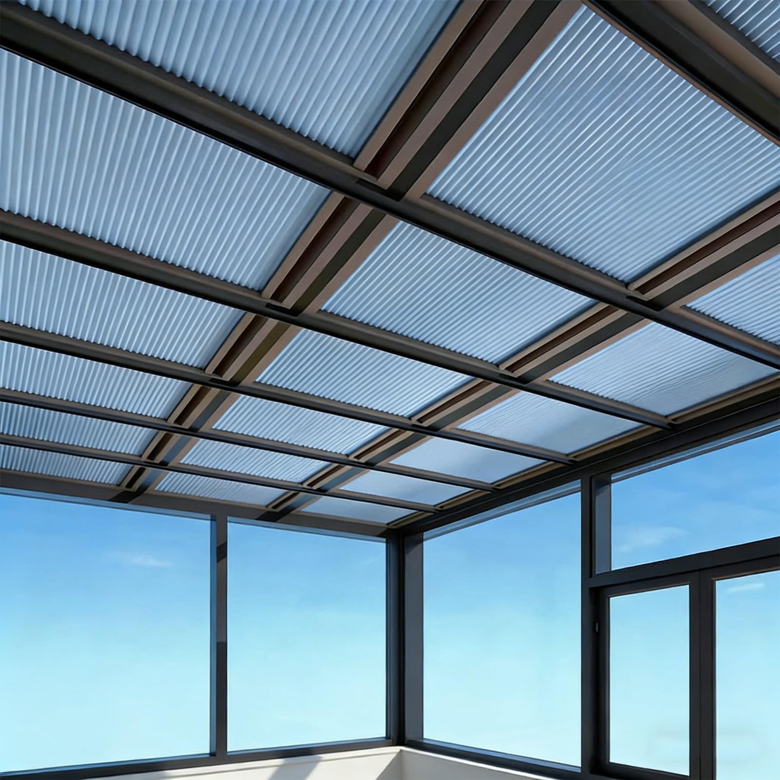 98% Verdunkelung Oberlichtschirme, manuelle Push-Pull Fensterrollen mit Verlängerungsstange für Dachgleitglas, energiesparender Wärmedämmvorhang, benutzerdefinierte Passform für Schlafzimmer Wohnzimme