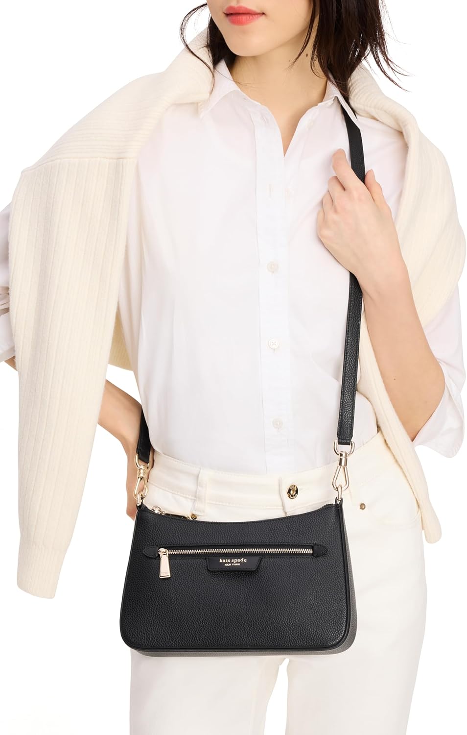 kate spade new york womens Hudson Pebbled Leather Convertible Crossbody - Image 8