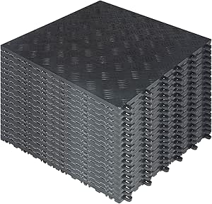 Petour Garagenbodenfliesen 20 Stück 40x40cm - PP Drainagematte Bis 3200kg Belastbar