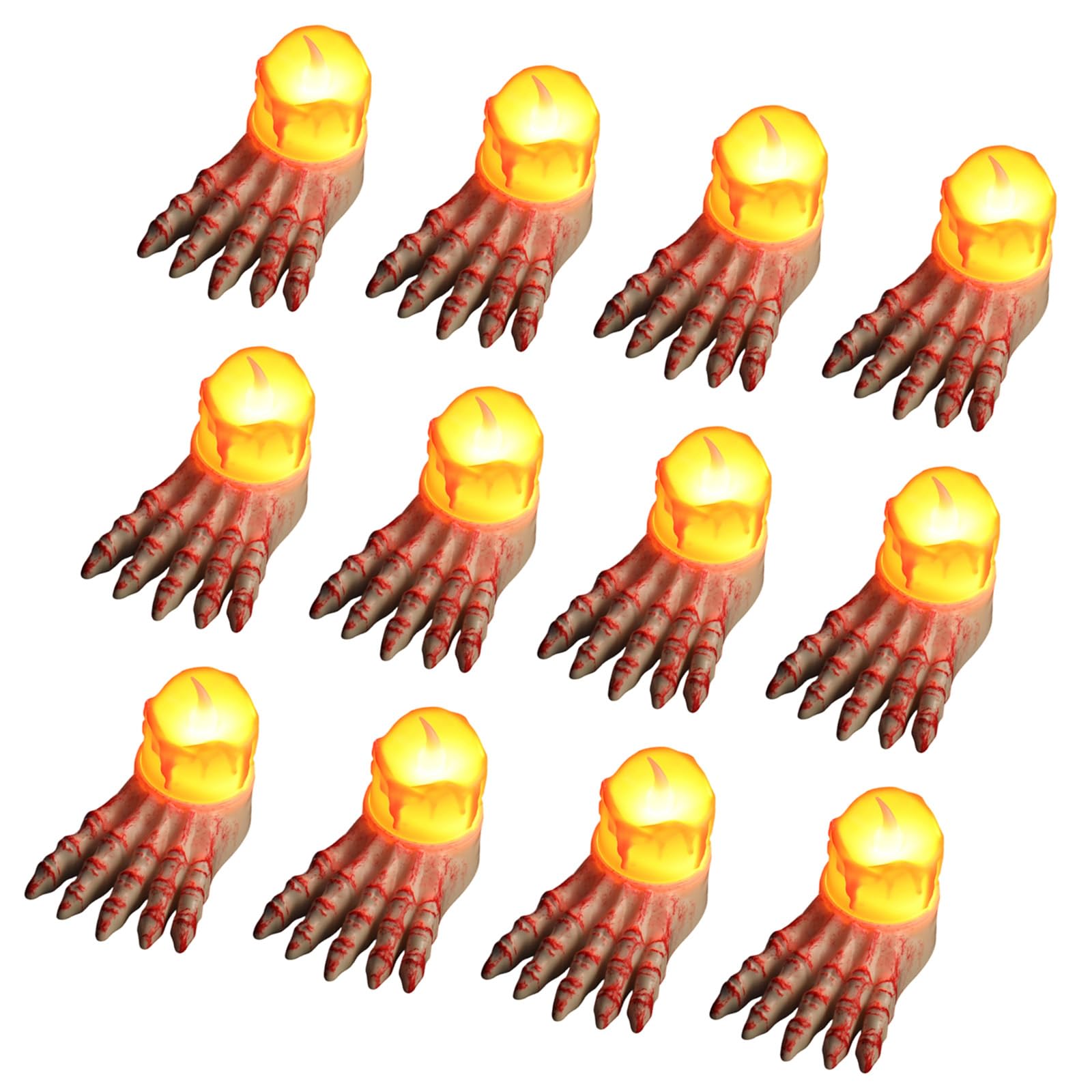 carotoe Foot Shaped Halloween Table Decoration LED Props Battery Powered Plastics Accents for Party Entryway and Window Display Photo Scene