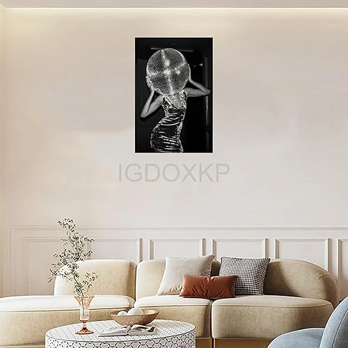 Miniatura 3 de Discokugel Druck, Adrette Wandkunst, Trendige Wandkunst, Femenino Wandkunst, Wohnheim Zimmer Dekor, divertido póster de lienzo decorativo de pared