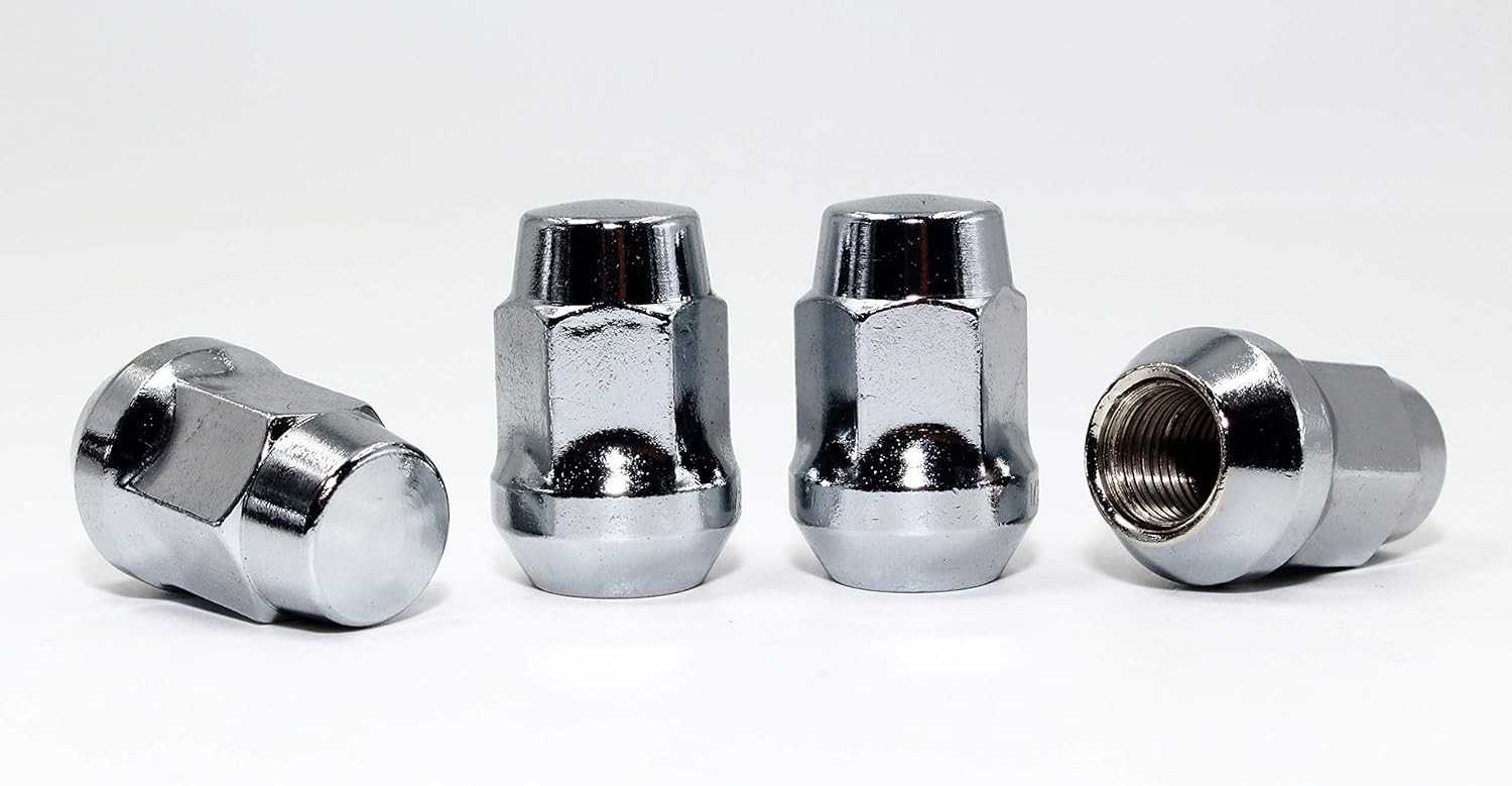 Set of 20 Veritek 1/2x20mm Chrome 19mm 3/4 Hex 1.4" Overall Length 1 Piece Acorn Conical Seat Lug Nuts for Ford Jeep