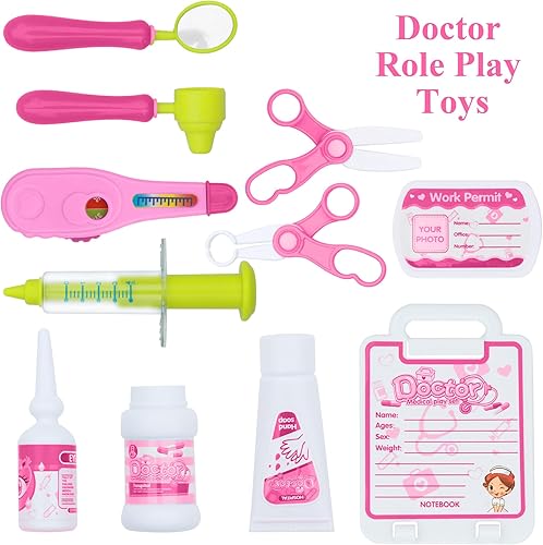 Miniatura 3 de Giaford Conjunto de uniforme médico para niños, disfraz de médico para niños y niñas, de 3 a 12 años