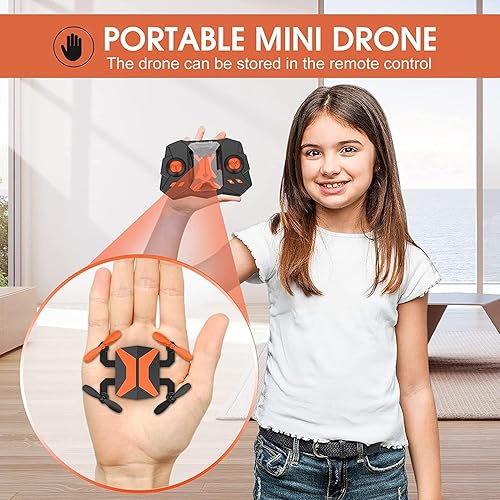 Miniatura 2 de ATTOP Mini dron con cámara - Drones FPV para niños, RC Quadcopter Kids Drone con aplicación FPV Video, control de voz, retención de altitud, modo