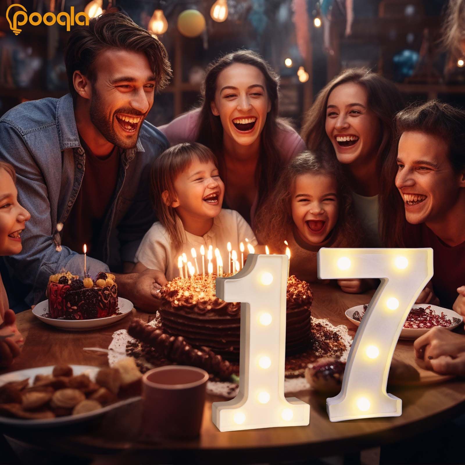 Snapklik.com : Pooqla Decorative Led Light Up Number Letters, White