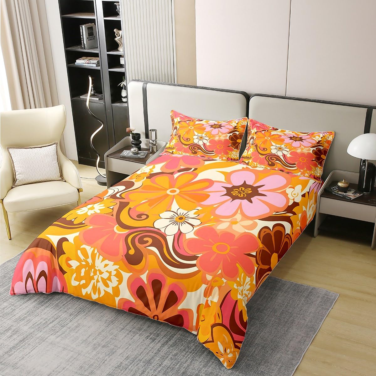 Set di Biancheria da Letto Bianca con Ricamo Floreale Personalizzato, Set di Bia