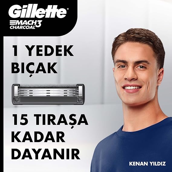 Gillette Mach3 Charcoal Replacement Razor 4-pack