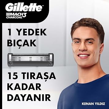 Gillette Mach3 Charcoal Replacement Razor 4-pack