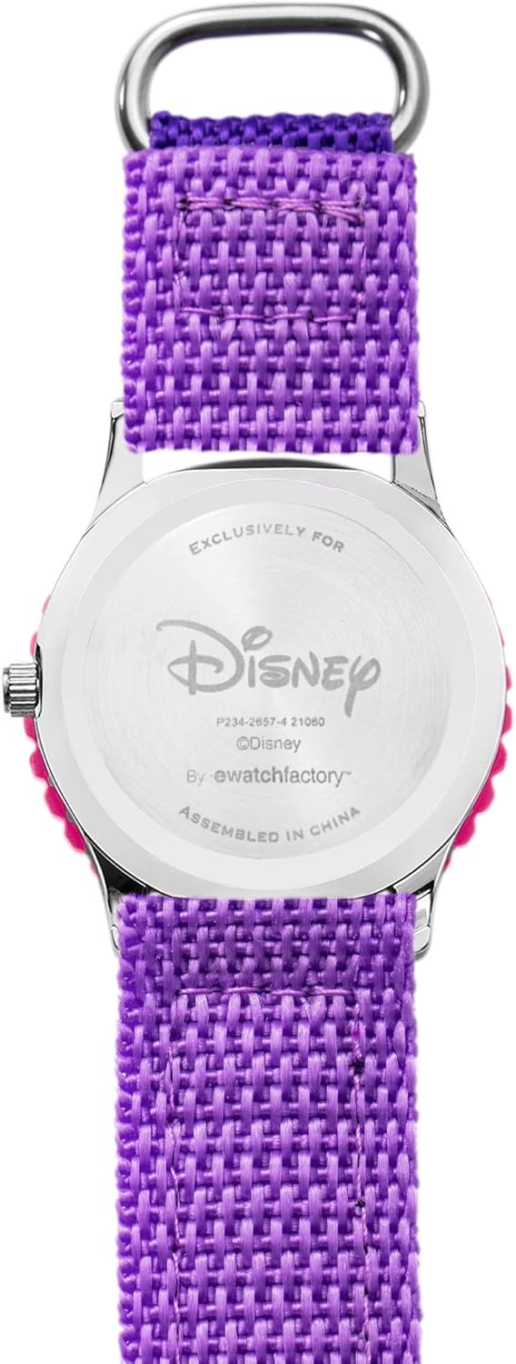 Disney Frozen Kids' Bezel Stainless Steel Time Teacher Analog Nylon Strap Watch
