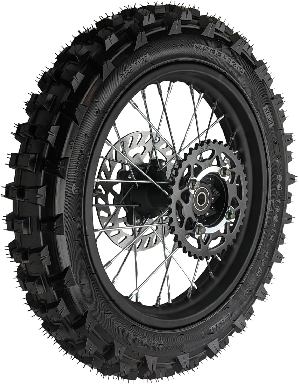14″ Rear Wheel Rim Tire Assembly For Dirt Pit Bike Trail 90/100-14 Rear Wheel Rim Tire Fits 125/140/150/160cc Pit Dirt Bike KLX65 Apollo Kayo TT 125 140 Includes Brake Rotor and Sprocket (14 inch) 14″ Rear Wheel Rim Tire Assembly For Dirt Pit Bike Trail 90/100-14 Rear Wheel Rim Tire Fits 125/140/150/160cc Pit Dirt Bike KLX65 Apollo Kayo TT 125 140 Includes Brake Rotor and Sprocket (14 inch)