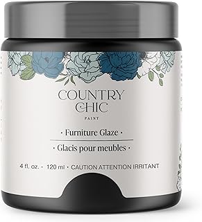 Furniture Glaze - Antique Patina Special Effects Glaze for Chalk Style Furniture Paint, Eco-Friendly Wood Stain, 6 Color Choices - Graphite [Black] - (4 oz)