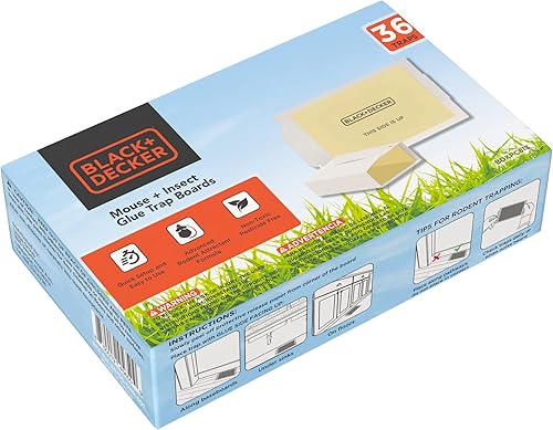 BLACKDECKER Trampas adhesivas para ratones e insectos trampas de pegamento precebadas tablas de pegamento para eliminación de plagas para ratones