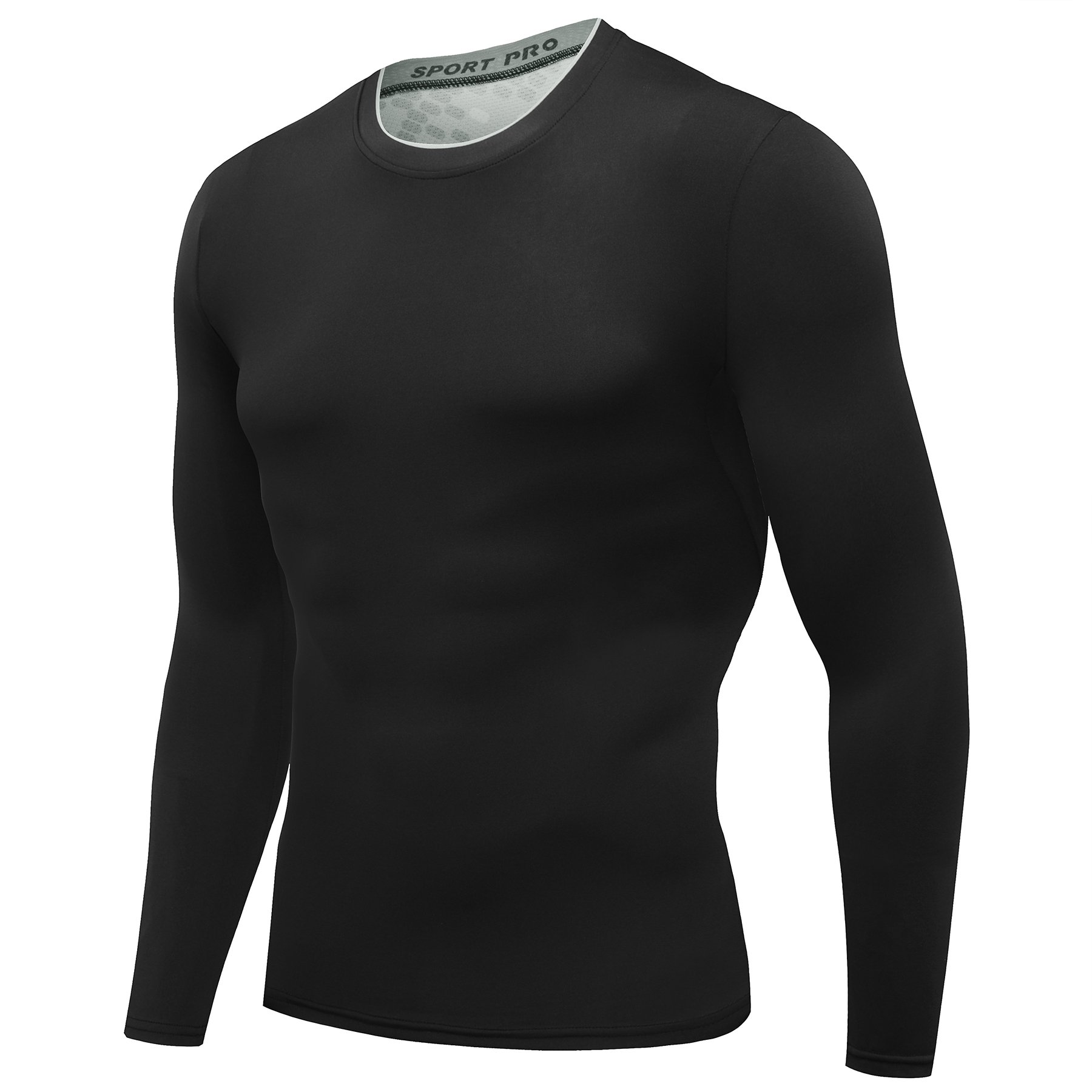 AMZSPORT Maglia Compressione Uomo Maglietta Termica Manica Lunga per Ciclismo Running