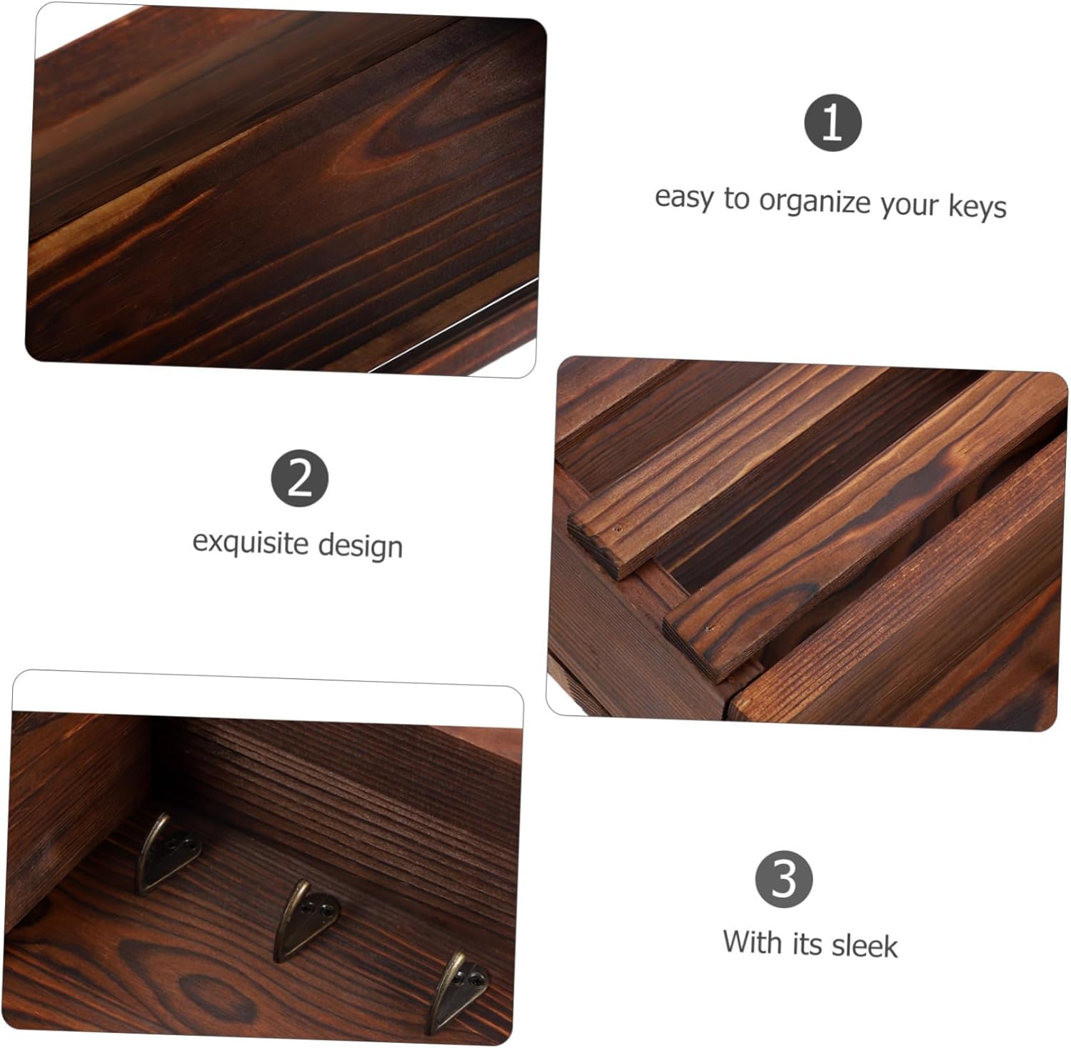 Alipis Sleek Minimalist Wall Mount Key Holder Multi-Functional Entry Way Organizer