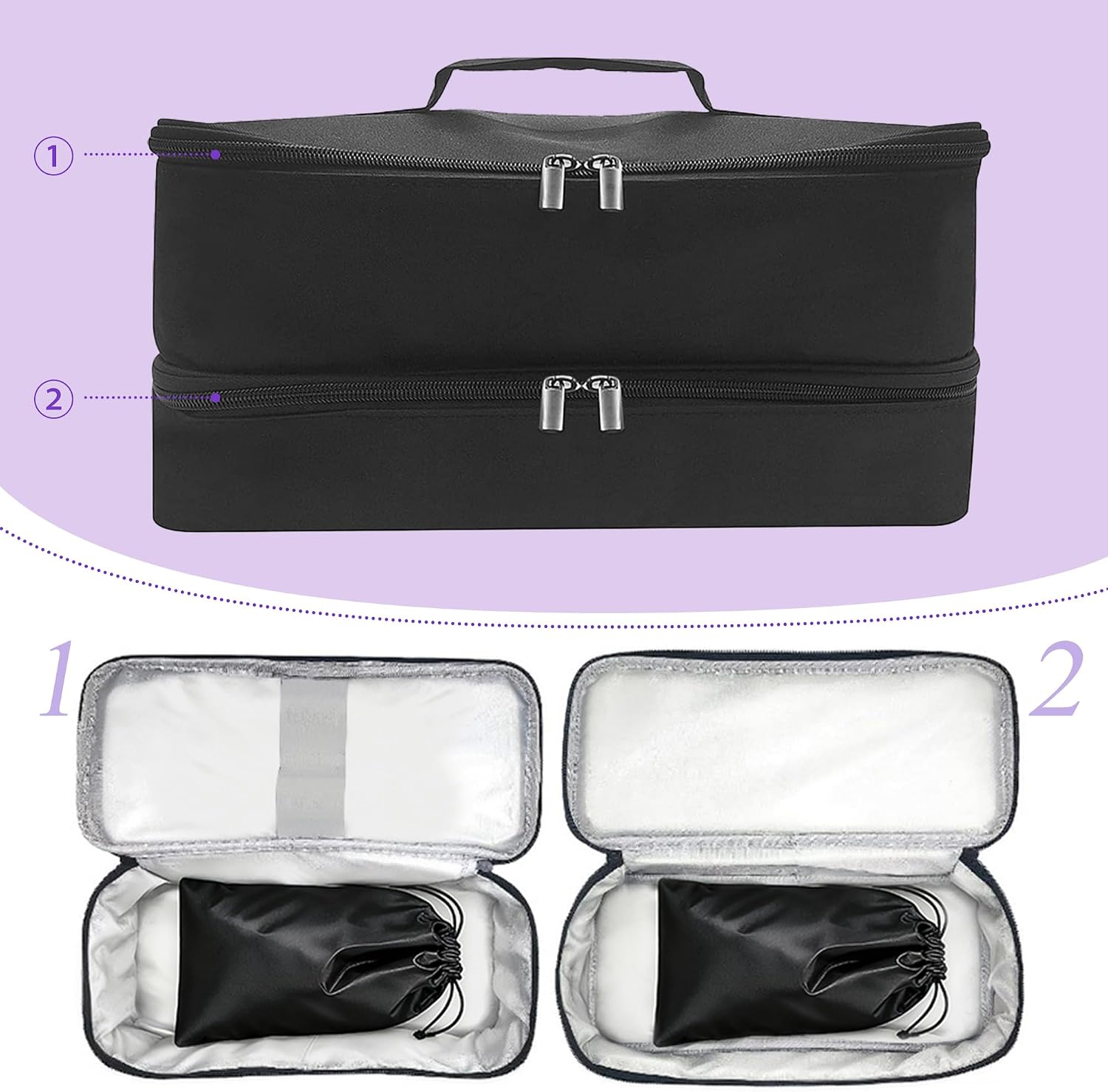 Lockable Sex Toy Storage Bag Lockable Sex Toy Box with Dual Combination Locks & 2 Black Drawstring Bags (13.4 x 5.51 x 6.3 in) - Discreet & Secure Storage for Dildos, Sex Toys & More