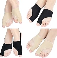 Vista 1 de Tondiamo 4 pares de almohadillas de alivio de juanetes, corrector de juanetes, férula ortopédica, calcetines correctores de juanetes, protector