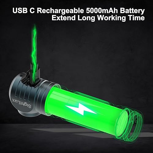 Miniatura 4 de Linterna frontal recargable  1500 lúmenes en ángulo recto diadema LED, linterna impermeable para adultos al aire libre, camping, senderismo, pesca,