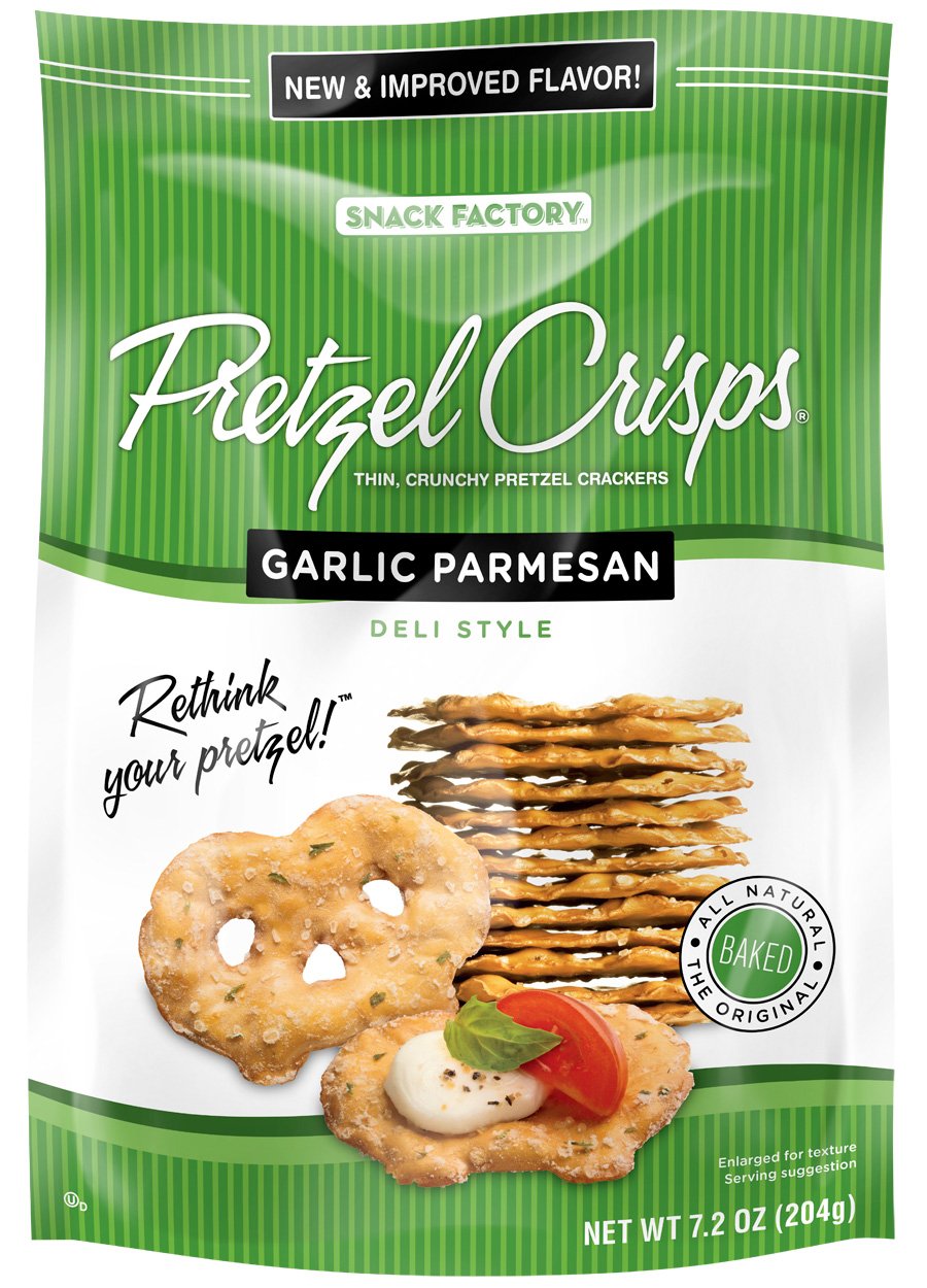 Pretzel Crisps Garlic Parmesan, 7.2-Ounce (Pack of 12)