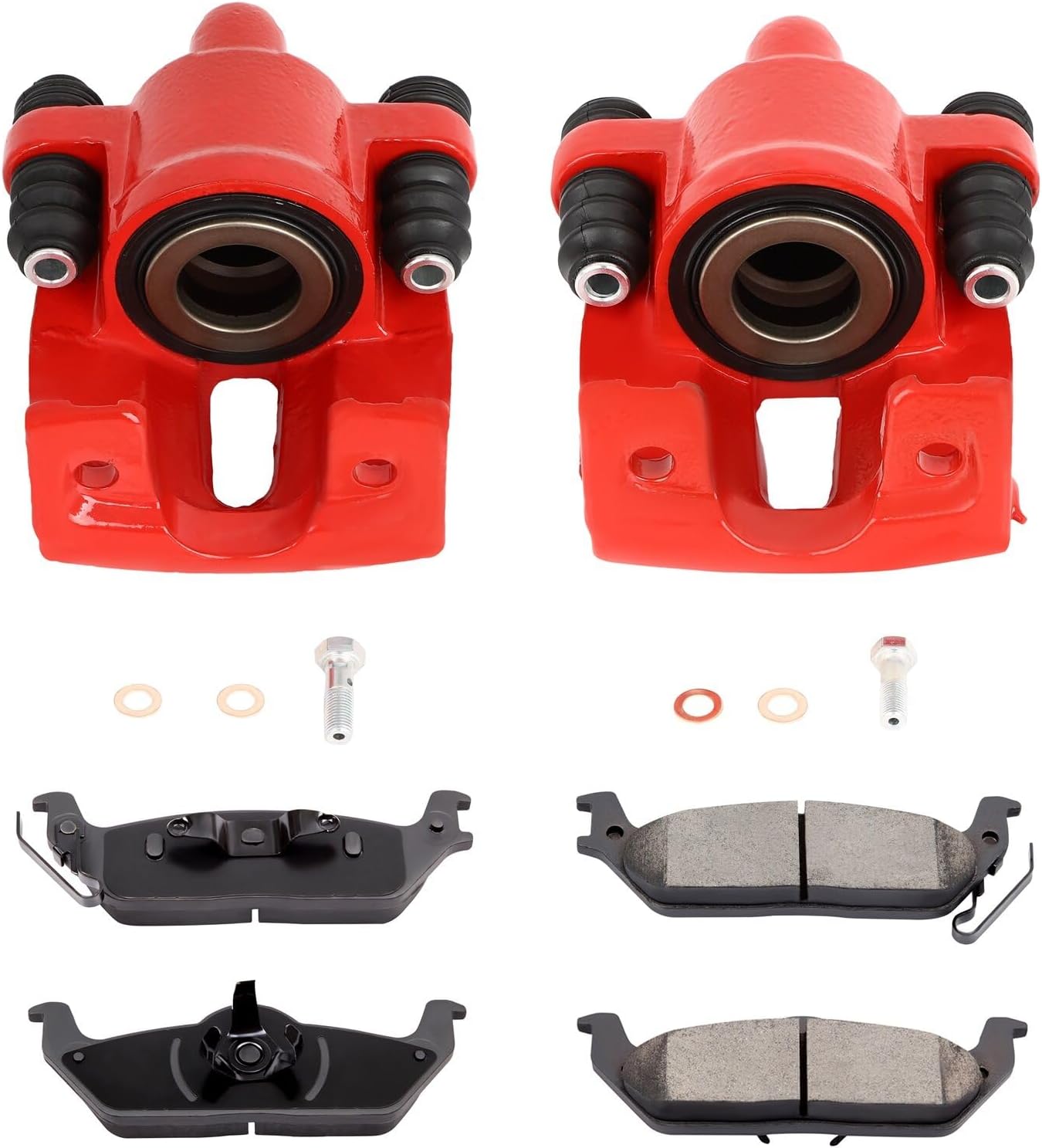 INEEDUP Rear Left & Right Disc Brake Calipers Assembly and Ceramic Pads 184858 184859 D1012 For Ford For F-150 2004-2011 For Lincoln Mark LT 2006-2008 [6PCS]