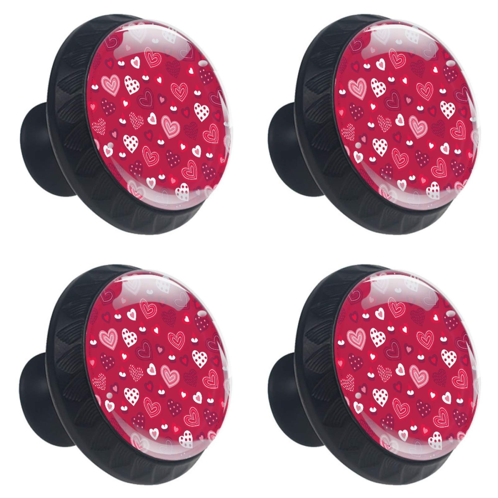Boutons ronds en verre rouge (lot de 4) pour sublimer vos boutons de meuble et armoire de cuisine