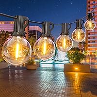 Vista 1 de GPATIO Guirnalda de luces para exteriores de 25 pies, luces impermeables para patio (blanco cálido, 25 pies, blanco cálido)