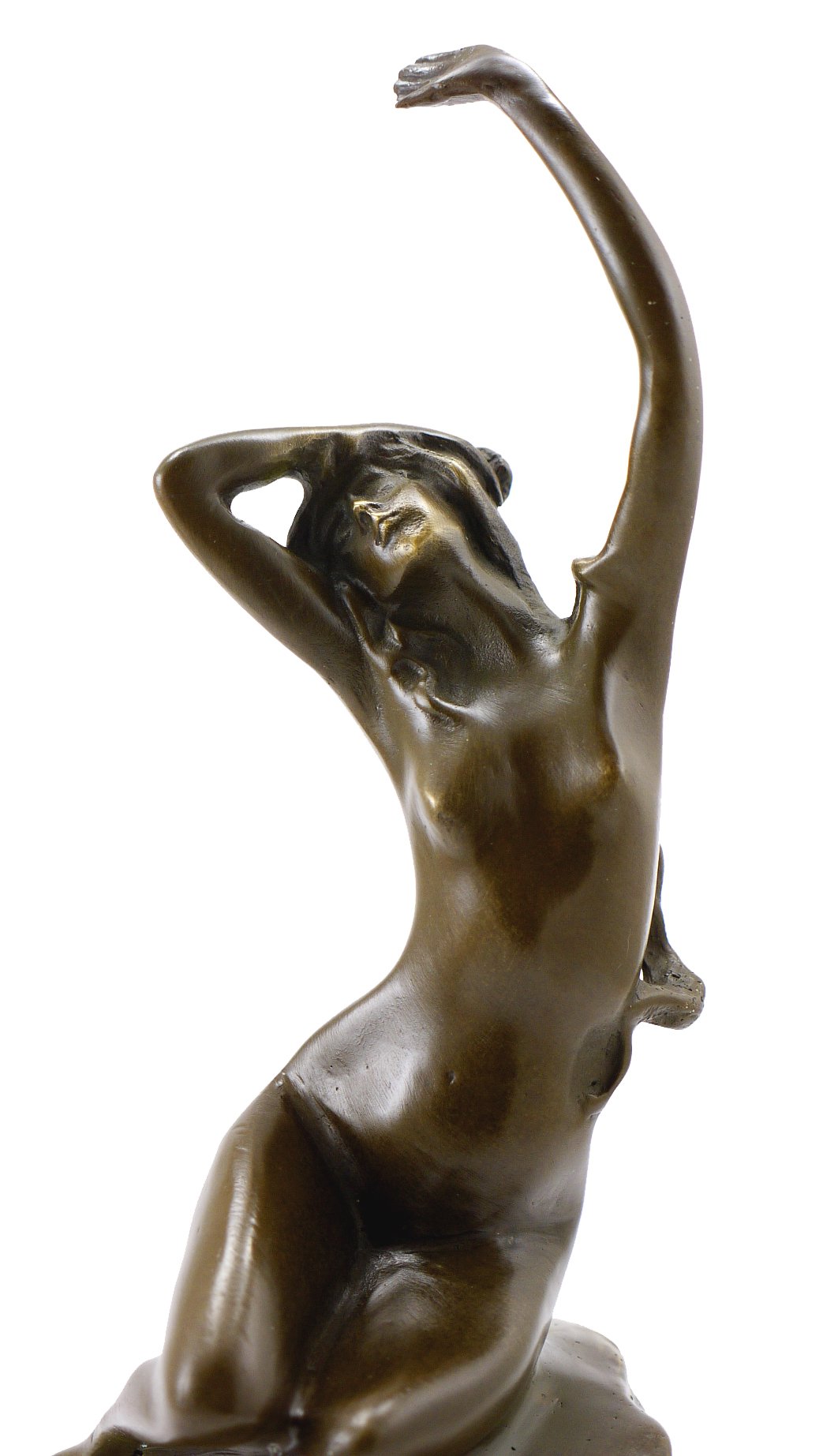 Kunst & Ambiente - Erotische Wiener Bronzefigur - Frauenakt auf Stein - signiert von Moren - Dekorative Statue - Skulpturen online kaufen - Wohndeko - Innen