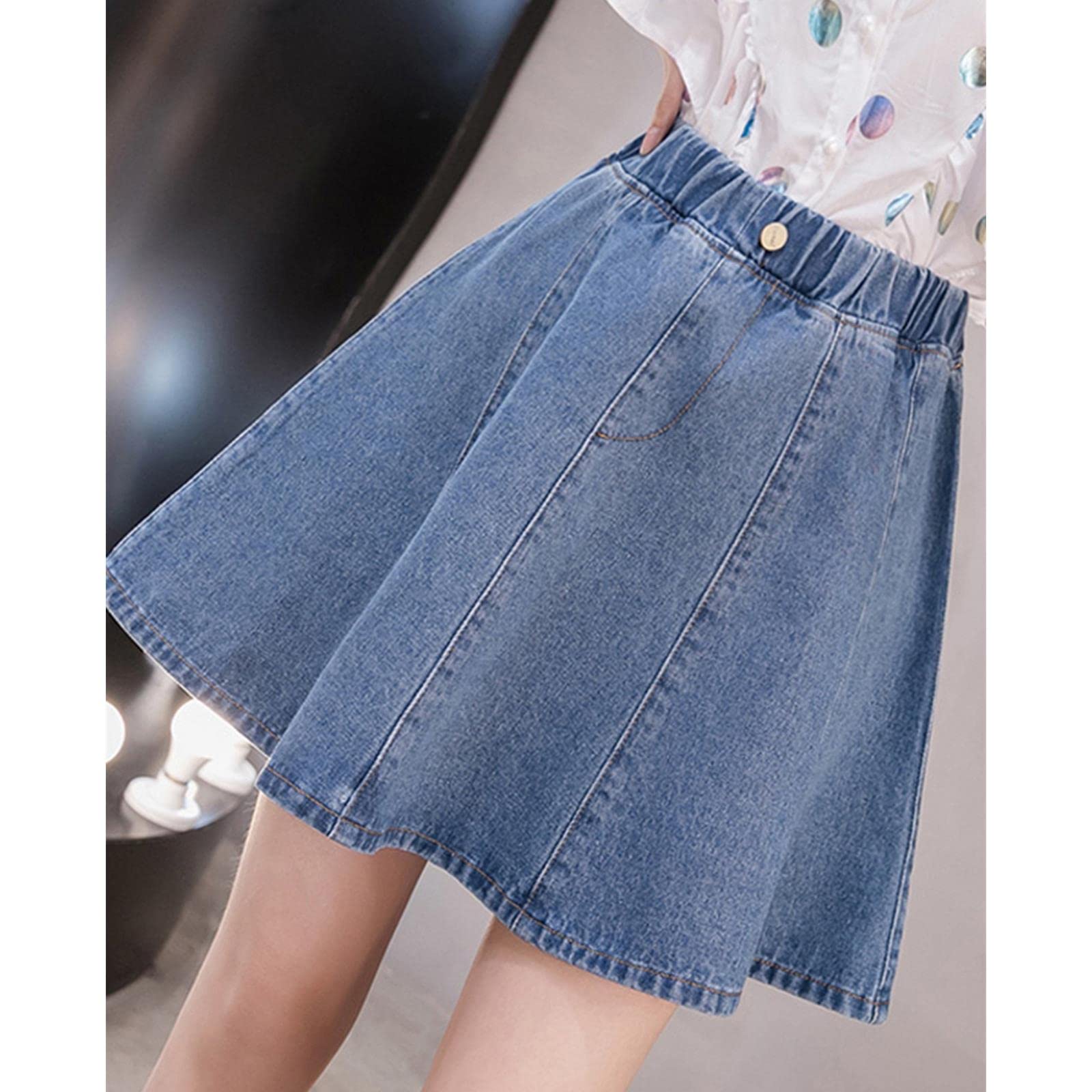 Long Skirt Summer Women Denim Mini Skirt Large Size High Waist Jeans Loose A Line Cotton Ladies Skirts