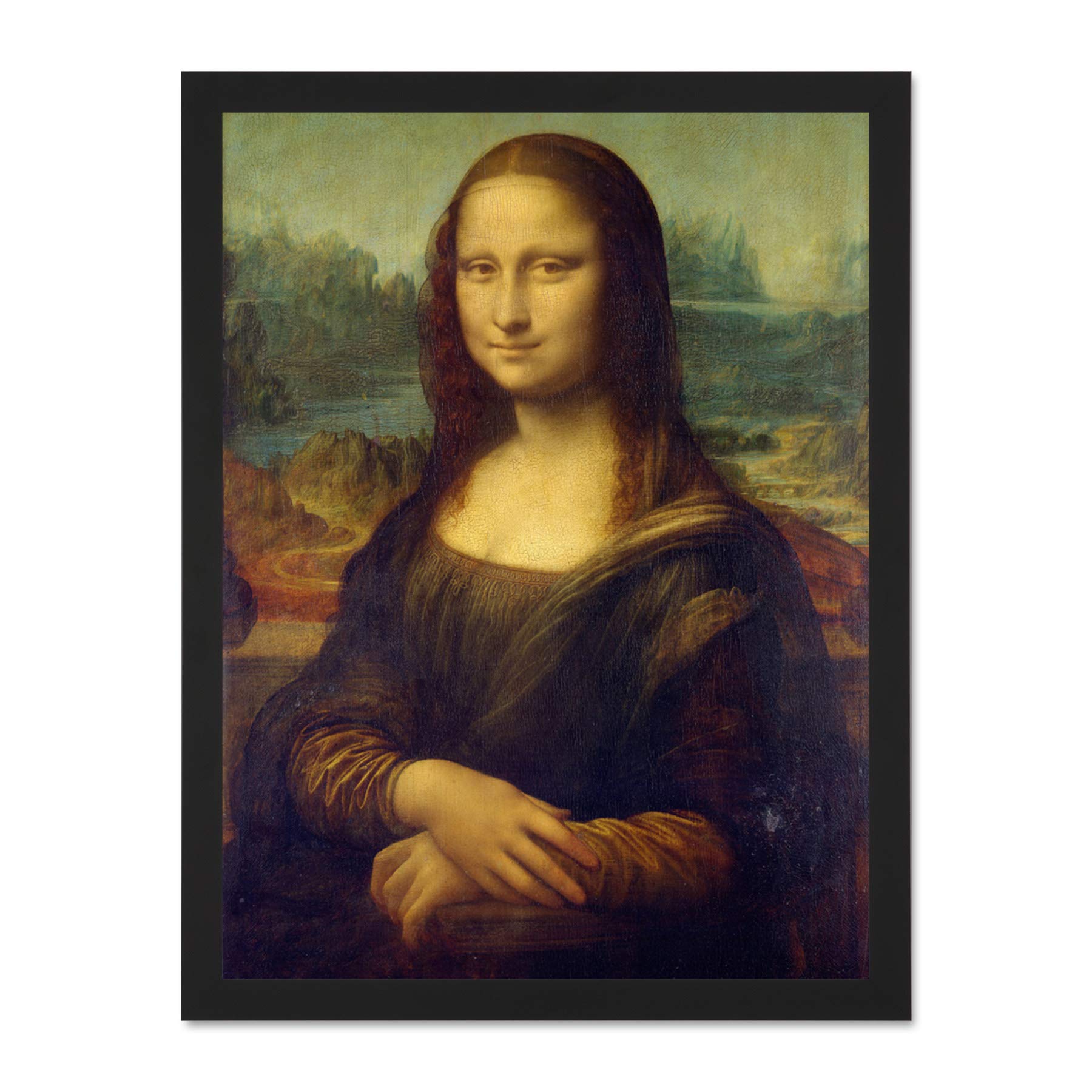 Da Vinci Mona Lisa Large Framed Art Print Poster Wall Decor 18x24 inch