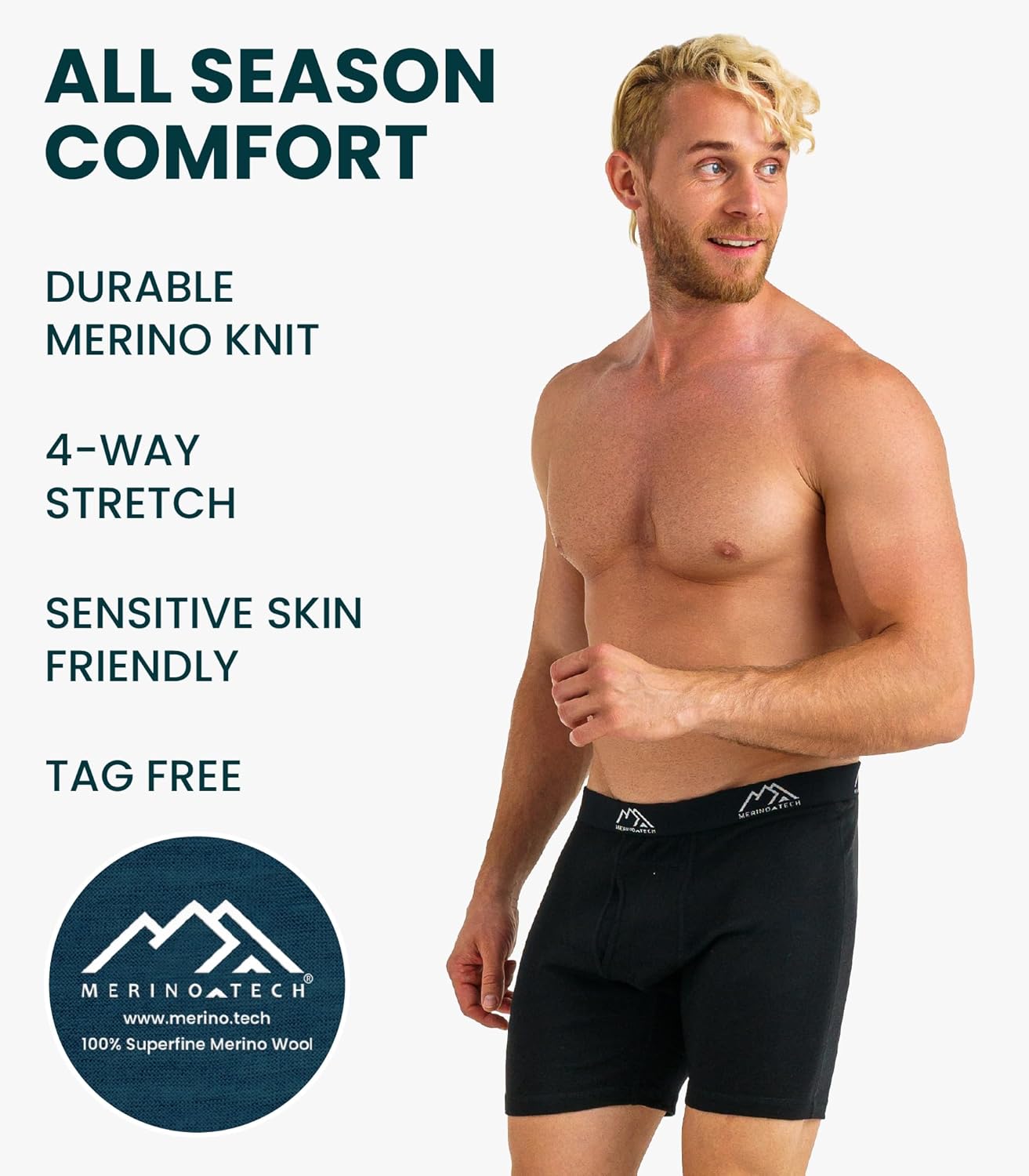 Merino.tech Merino Wool Underwear Mens - 100% Merino Wool Base Layer Boxer Briefs for Men - Image 3