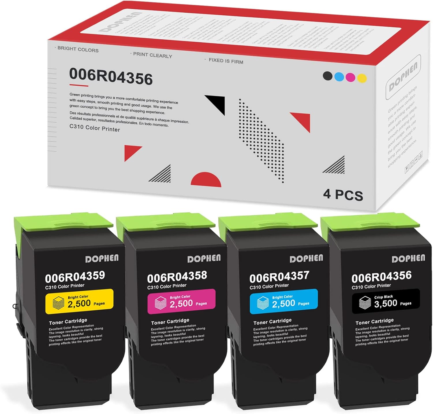 C310 / C315 Toner Cartridge Set (5 Pack, 2BK/1C/1M/1Y) - 006R04356 006R04357 - View #6