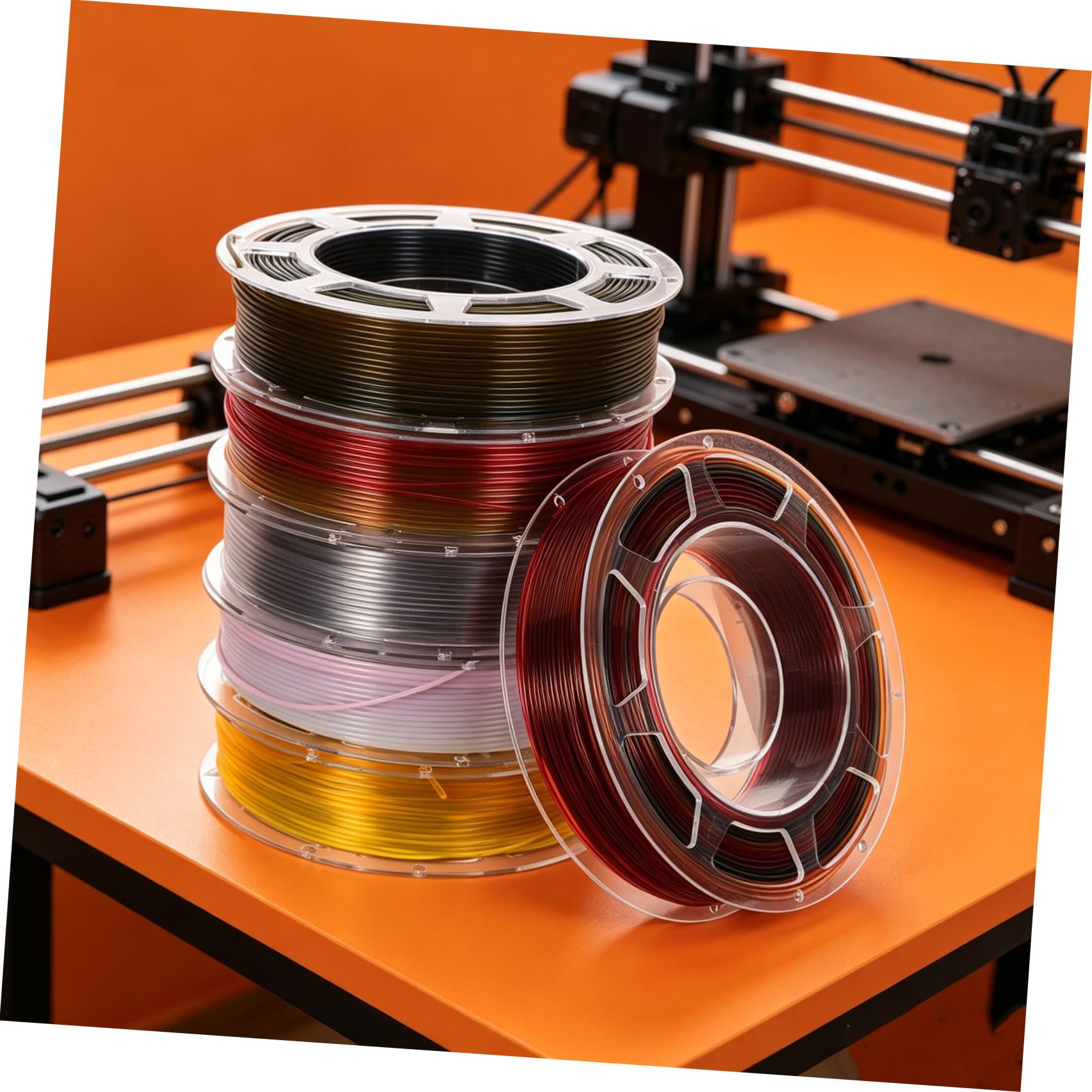 DECHOUS 6 Rollen D Drucker Pla Filament 200g pro Rolle 6 Rollen Satz mit Hoher Kompatibilität und Feuchtigkeitsschutz für Selbstgemacht Projekte und Festliche Zufällige Zufällige Farbe
