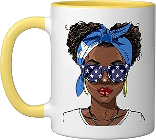 Somalia Flag Outfit for Woman American Souvenirs Somali Ceramic Mug, Yellow/White