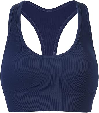 AUROLA Power Racerback Sport Bra for Women,Seamless Padded Active Workout Gym Yoga Crop Tank Top