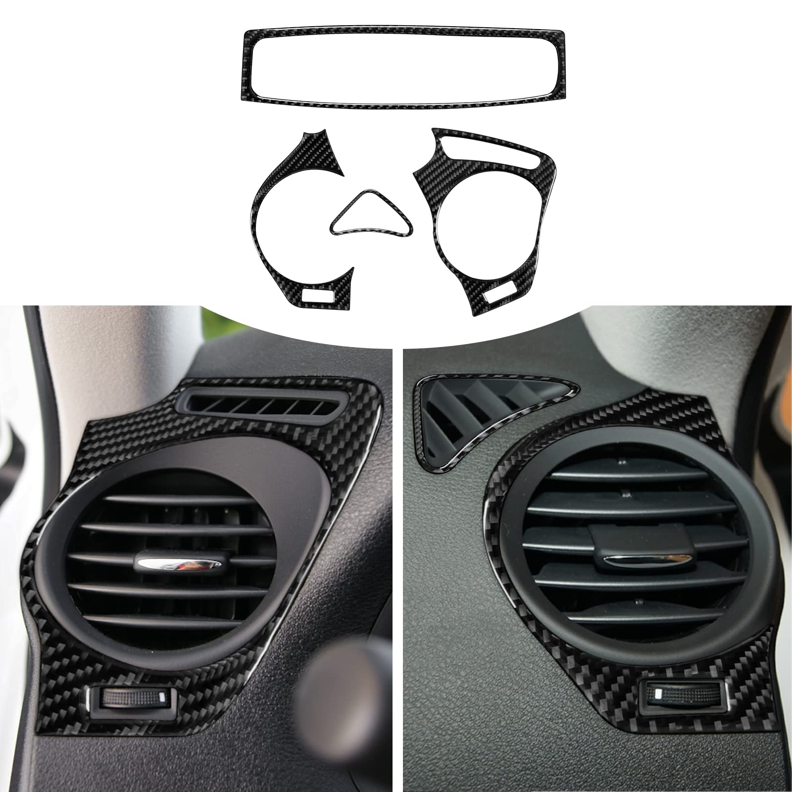 Photo 1 of Compatible with Carbon Fiber Air Conditioner Outlet Frame Sticker Interior Decoration for 2011 2010 2009 2008 2007 2006 Lexus IS250 4PCS Black