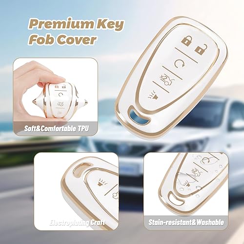 Miniatura 4 de COGEEK Funda para llavero Chevy con cordón brillante, funda para llavero para Chevrolet 2017, 2018, 2019, 2020, 2021, Chevy Malibu Camaro Trax