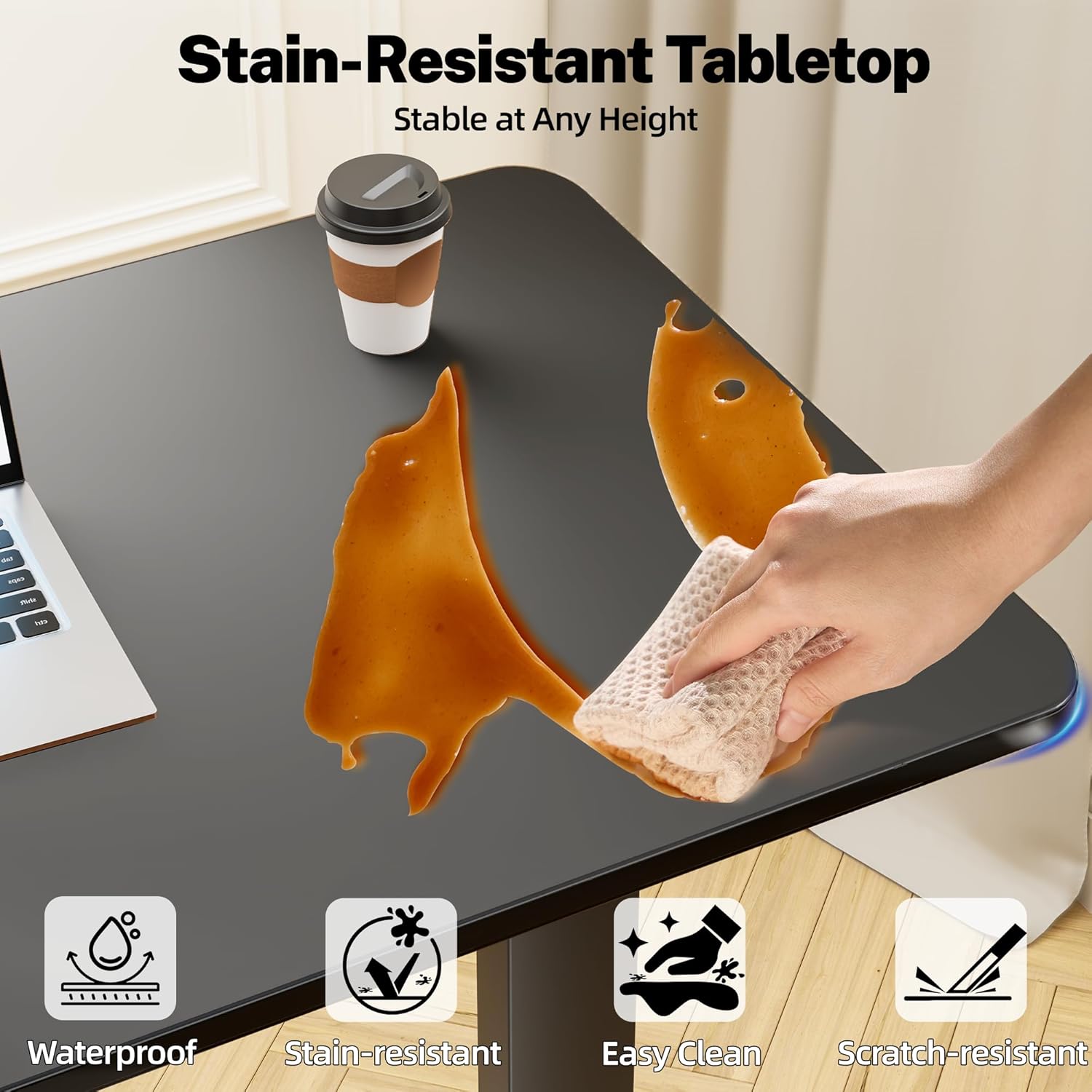 Adjustable Overbed Bedside Table with Wheels(31.2" W), Hospital Bed Table Over The Bed, Mobile Standing Desk Rolling Computer Cart, Laptop Desk with Hidden Casters
