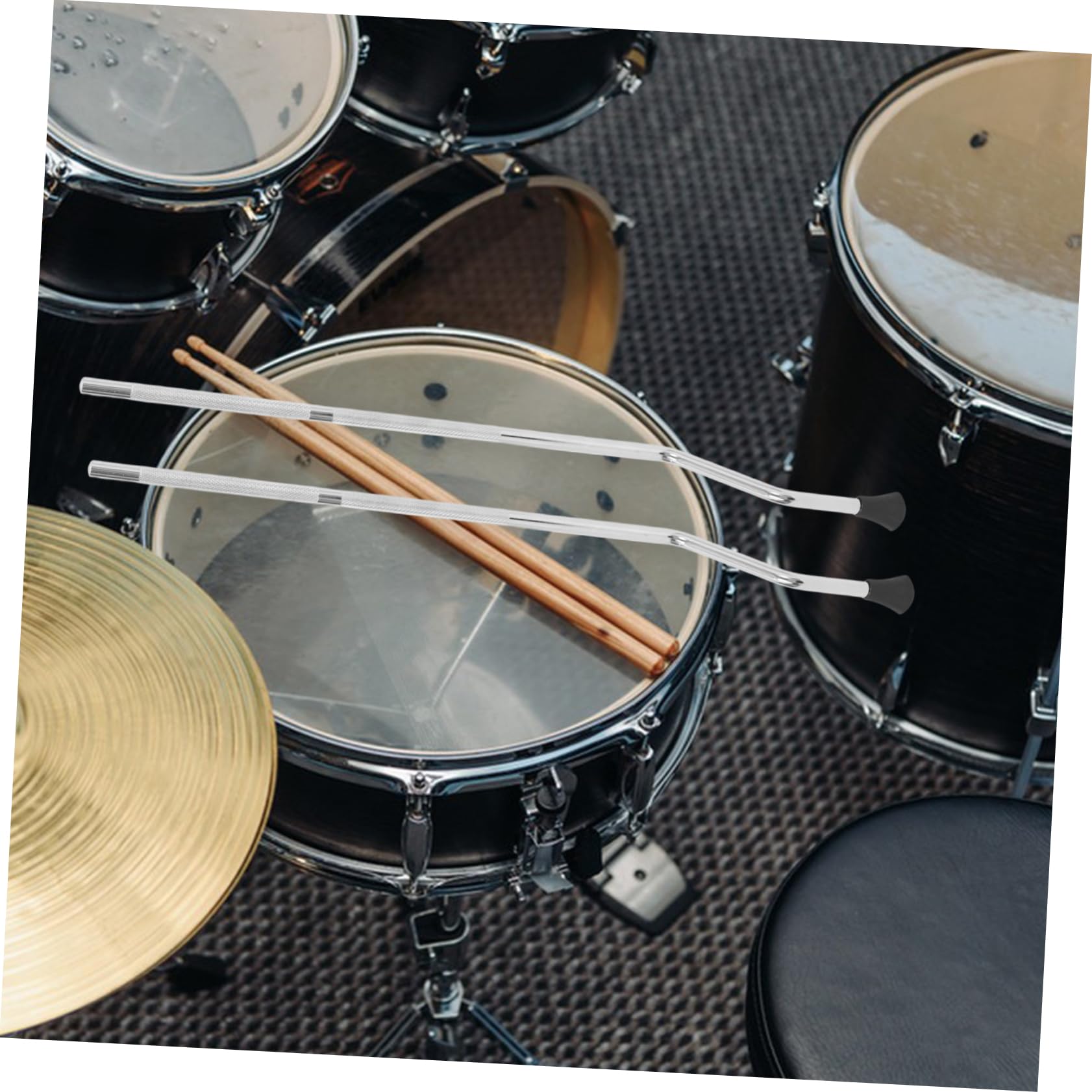 Pieds de Tom Basse en Métal Argenté, Lot de 3, Antidérapants