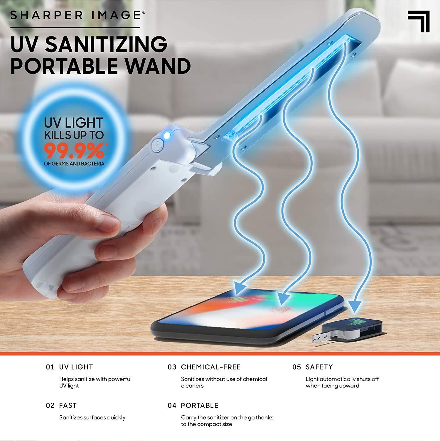 Buy SHARPER IMAGE TrueUV Light Sanitizer, Portable and Foldable