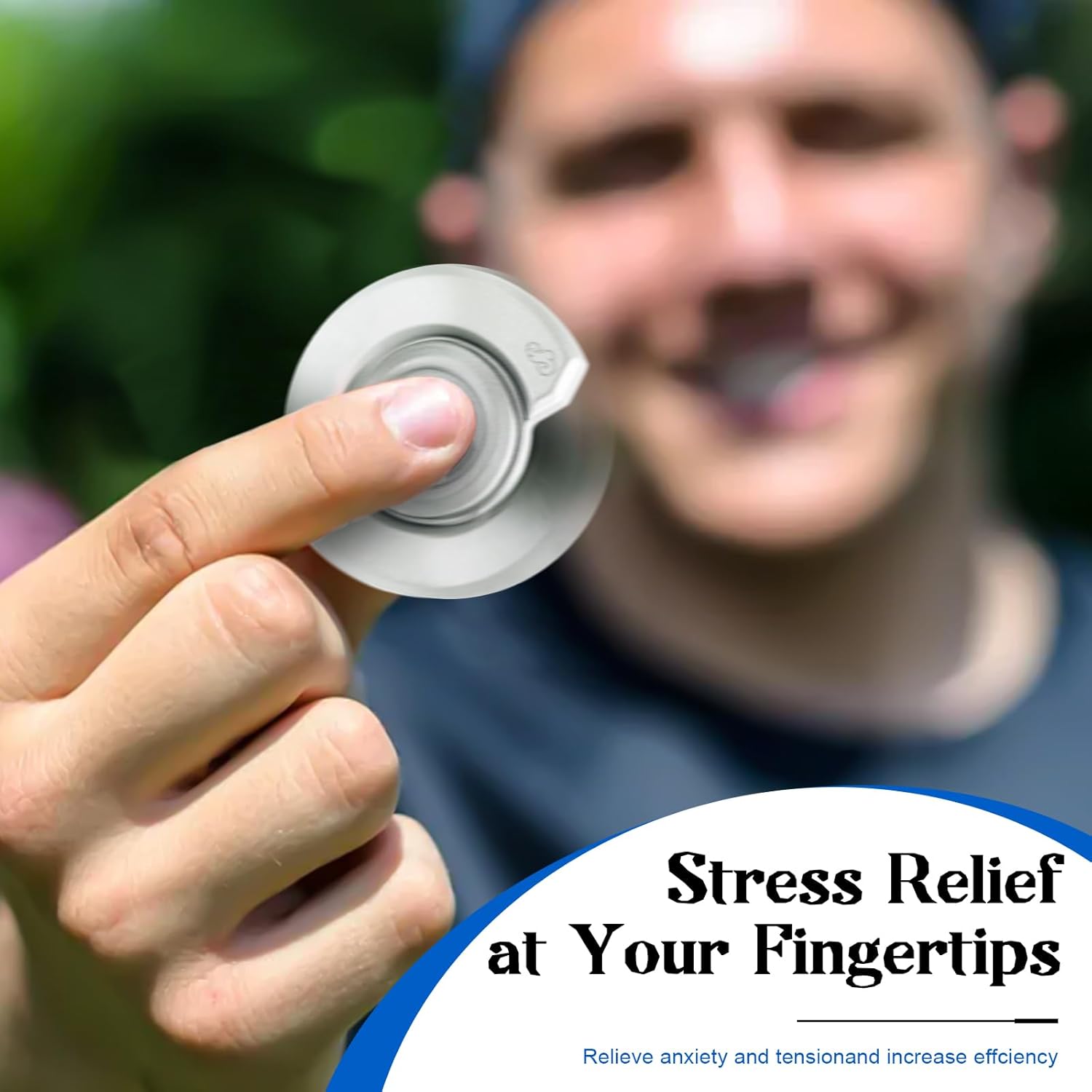 3-in-1 Magnetic Fidget Toy for Adults, Compact Stress Relief Spinner with Silent Clicker & Smooth Slider, Zinc Alloy Metal Pocket-Sized Stress Reduction Tool (Silver)