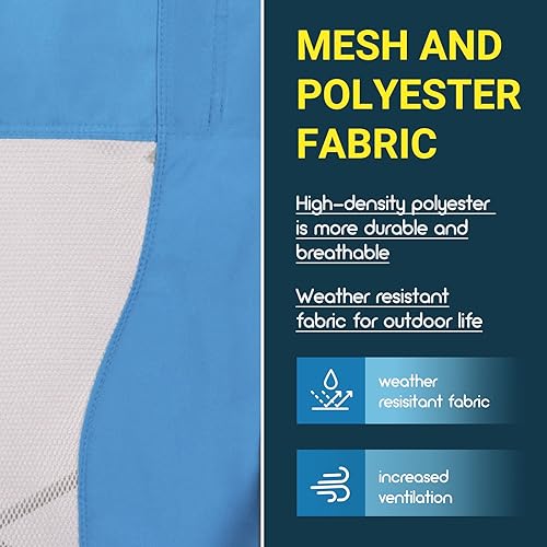 Miniatura 7 de Coastrail Outdoor Silla de playa plegable ligera de malla baja para acampar al aire libre bolsa de transporte incluida soporta 250 libras