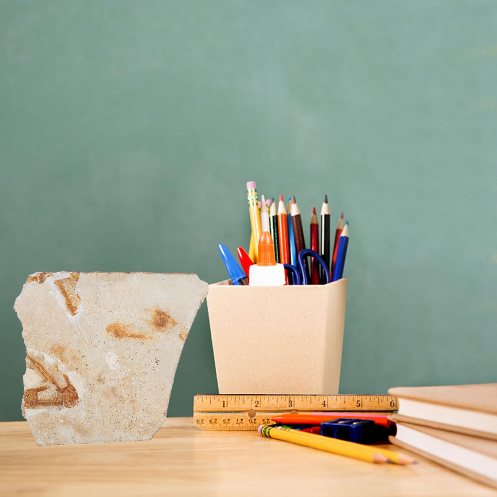 Cabilock Fósil de Pez Prehistórico Paleontológico 7-15 Cm Decoración Educativa para Laboratorio Práctica Docente Muestra Científica Modelo Didáctico de Aula Estilo Aleatorio