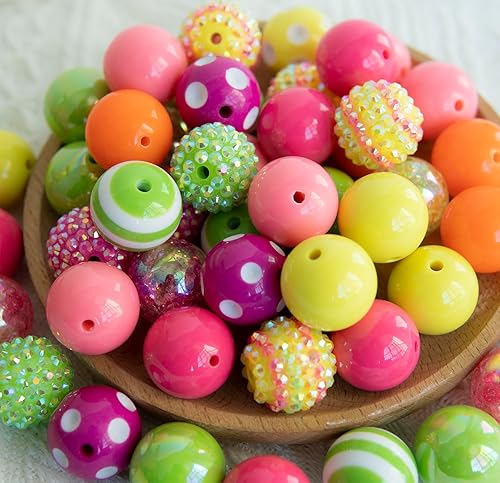 Miniatura 7 de Cuentas de goma de mascar de 0.78 pulgadas para bolígrafos, cuentas de 0.78 pulgadas para mezclar artículos de cuentas, cuentas acrílicas de 0.78