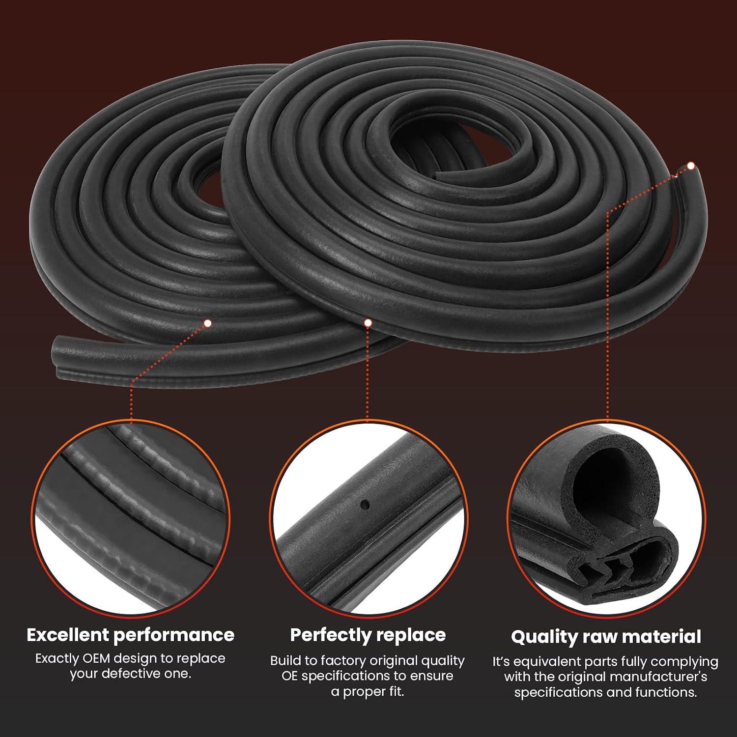 2 Pcs Rubber Front Door Weatherstrip Compatible with 1999-2007 Silverado Suburban Avalanche,Sierra Yukon, Escalade, Door Weather Stripping Seal, 15063155, 15244250
