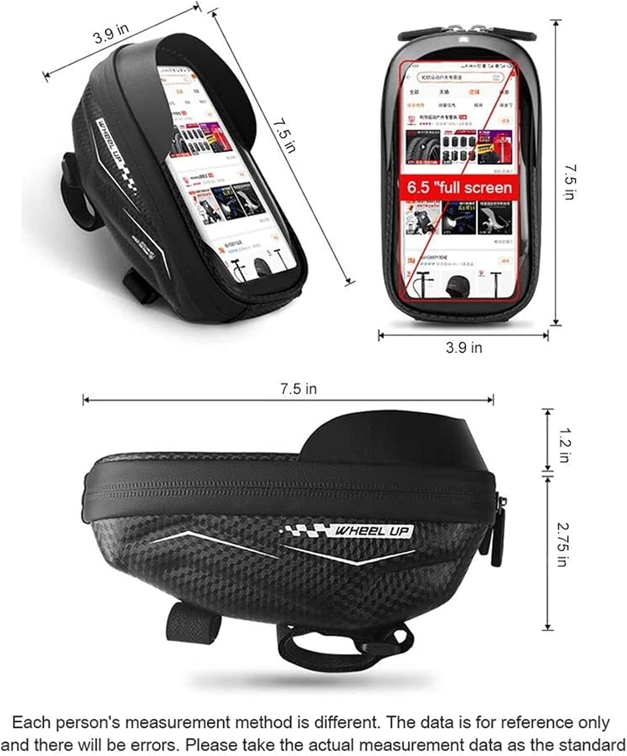 EVA Bicycle Bag, Touch Screen Mobile Phone Bag, Mountain Bike Bicycle Handlebar Bag, Riding Handlebar Bag Equipment