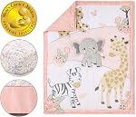 The Peanutshell 3 Piece Baby Crib Bedding Set for Girls - Newborn, Infant & Toddler Nursery Bed Set Decor with Fitted Crib Sheet, Dust Ruffle Comforter - Wildest Dreams