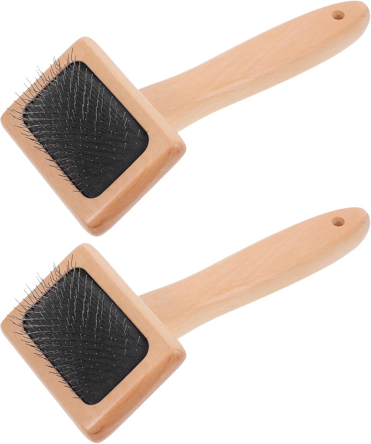 2 Pcs Wool Carder Set with Wood Handle for Felting Crafts