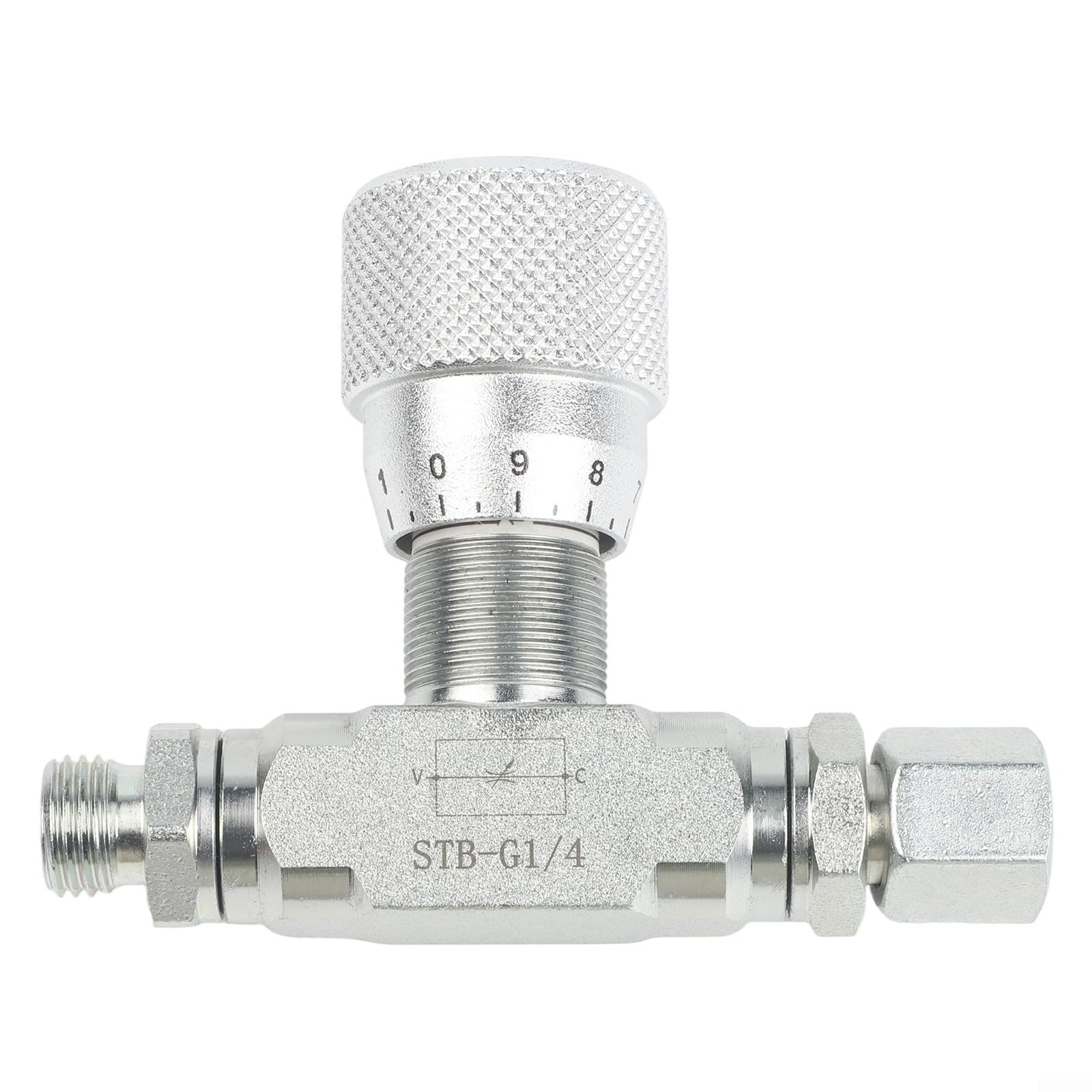 Vanne de régulation de débit hydraulique bidirectionnelle 5800 PSI 46 GPM en acier au carbone filetage 1/4" ou 3/8" NPT (STB-G1/4)