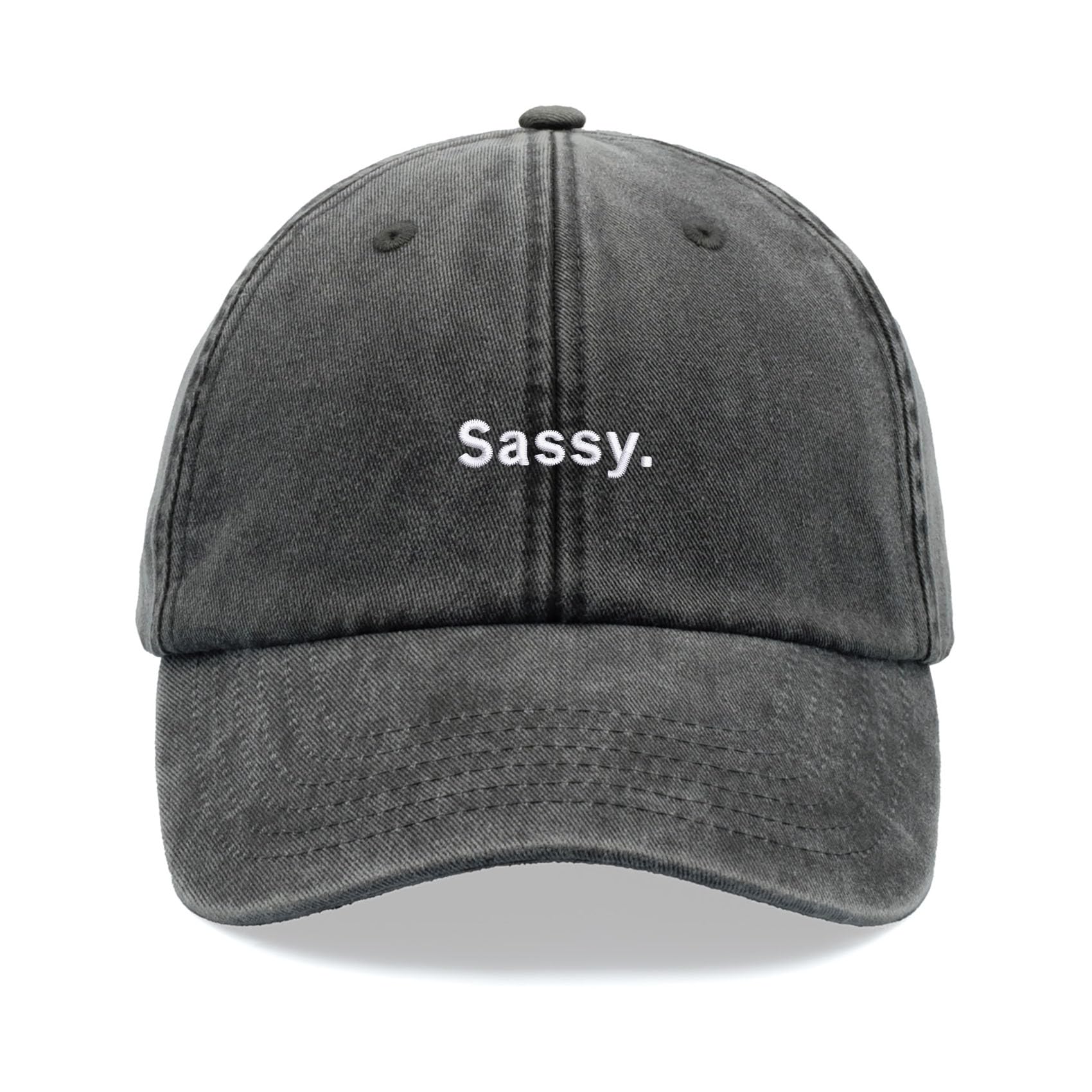 Sassy. Baseball Cap Vintage Washed Unisex Dad Hat Low Profile Adjustable Black