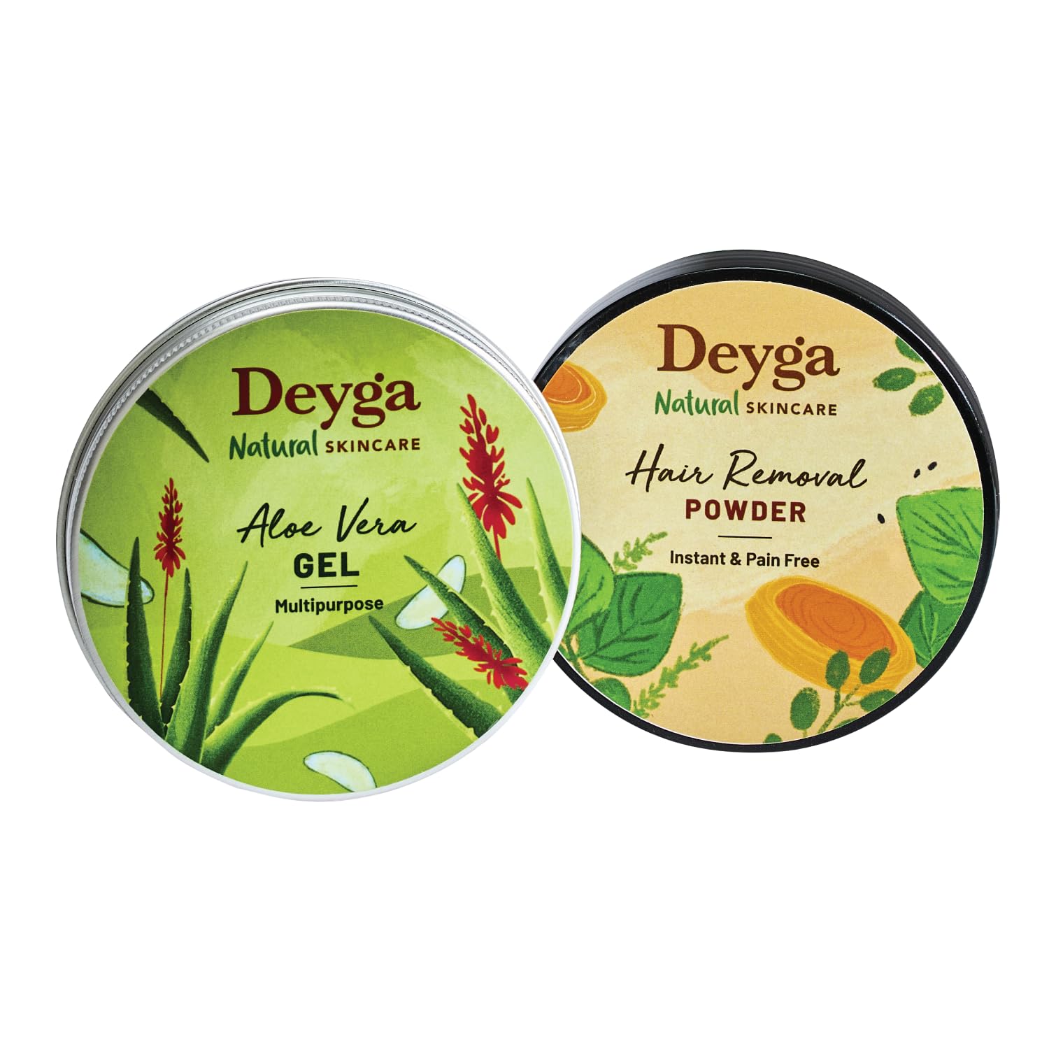 Deyga Instant Hair Removal Combo - Hair Removal Powder + Aloevera Gel
